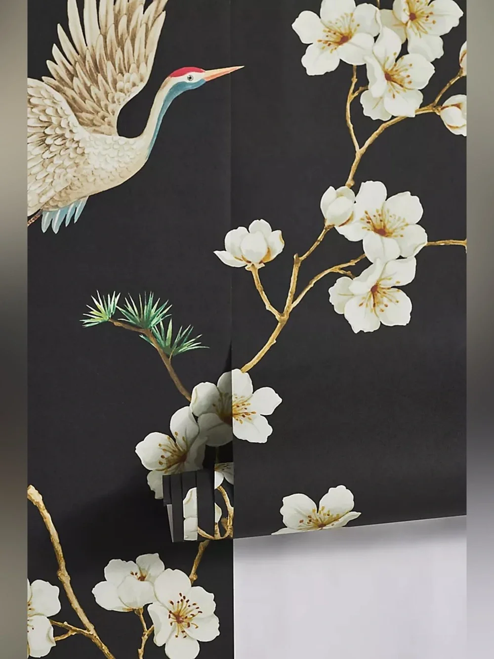 New Anthropologie x Carl Robinson Swithins Black Swan Cran Wallpaper Wall Mural